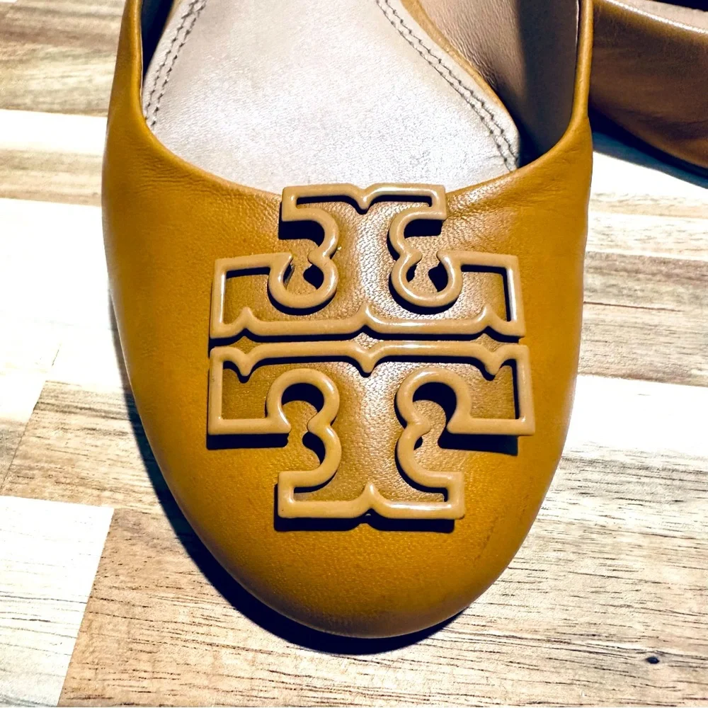 Tory Burch Lowell 2 Ballet Flats Mestico Blonde Leather, Size 9 - Picture 4 of 13